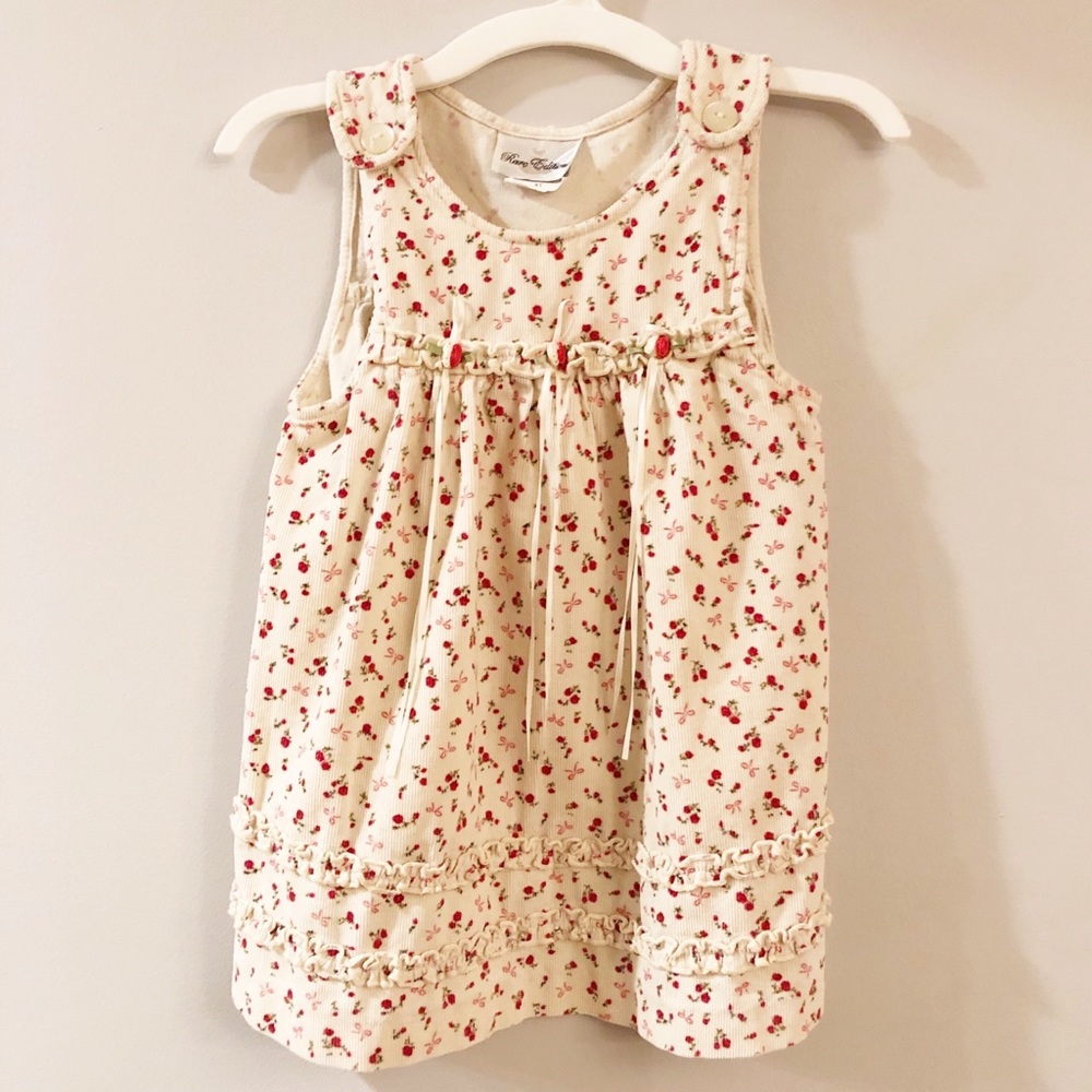 Rare Editions 4T Floral Corduroy Dress Jumper